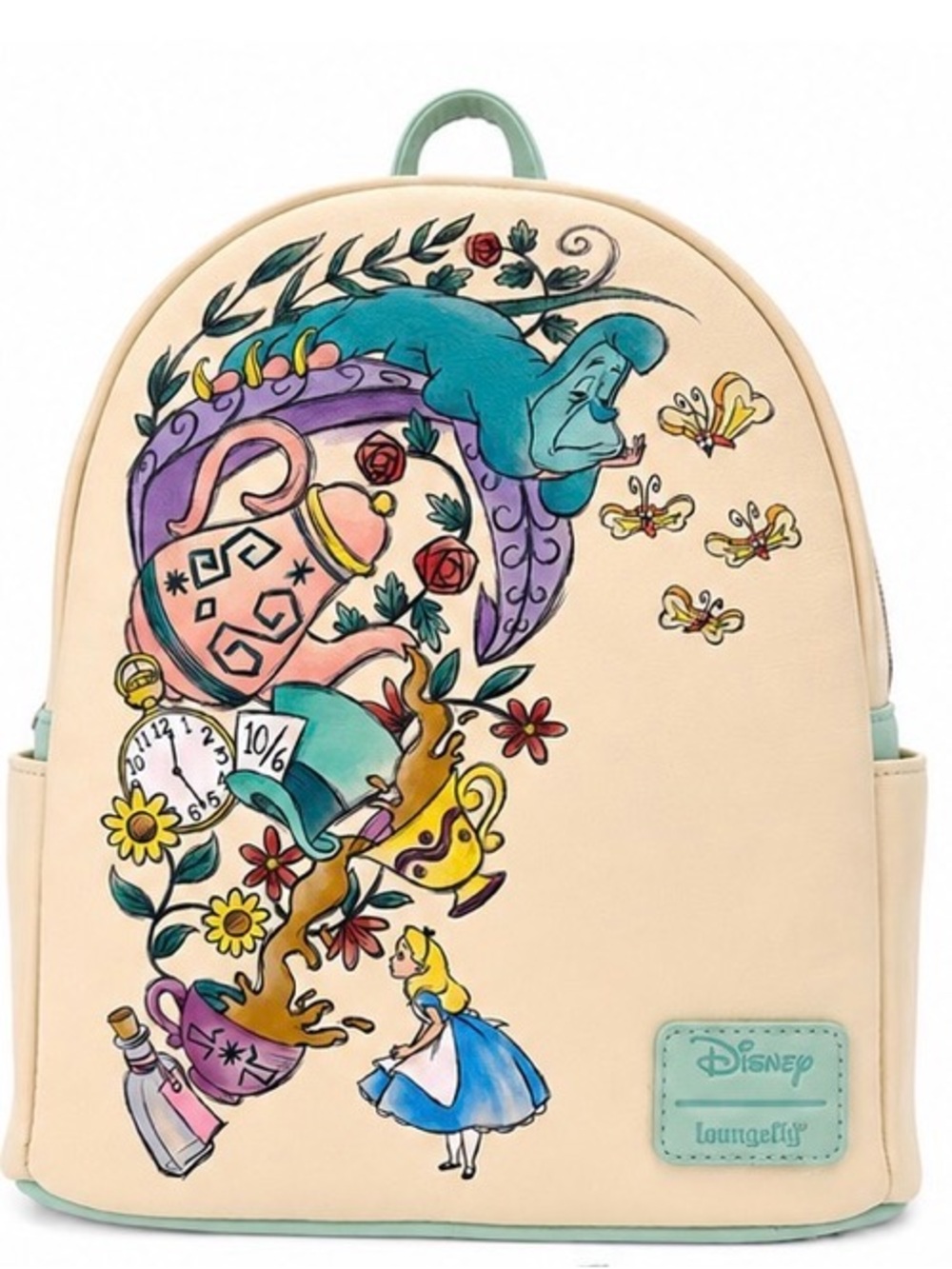 Disney Cream Alice in Wonderland Illustrated Backpack